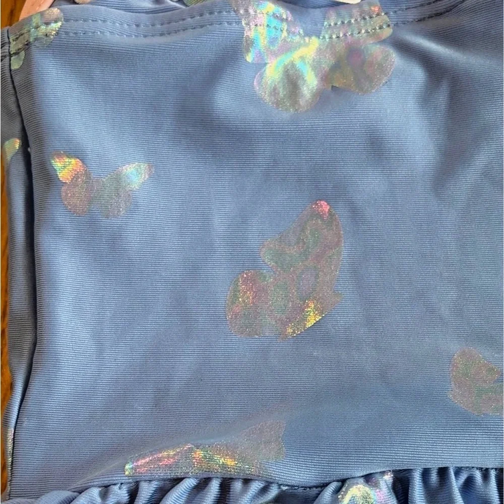Floatimini Girls 2T Blue Butterfly One Piece Swimsuit NWT Ruffle Boutique Swim